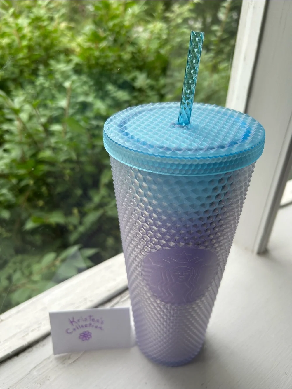 STARBUCKS Light Blue to Purple Studded Ombre Tumbler with Straw